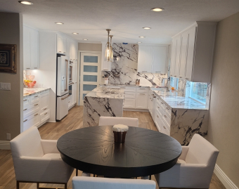 Kitchen Full Quartz Backsplash