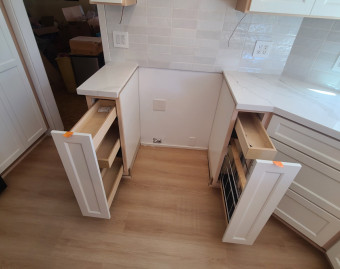Kitchen Reface in Progress New Doors, Drawers, Paint Cabinets